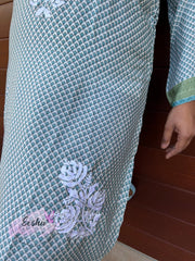 Crepe Silk Chikankari Hand Embroidered Long Tunic Kurta