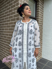 Chikankari Long Kurta-Hand Embroidered Georgette