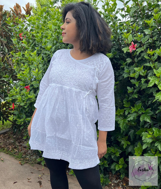 Violet- White Short Top at EeshaBoutique Australia