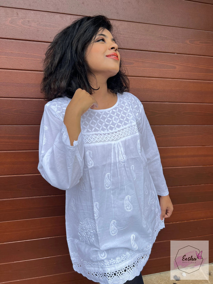 Lily - White Short Top - EeshaBoutique Australian
