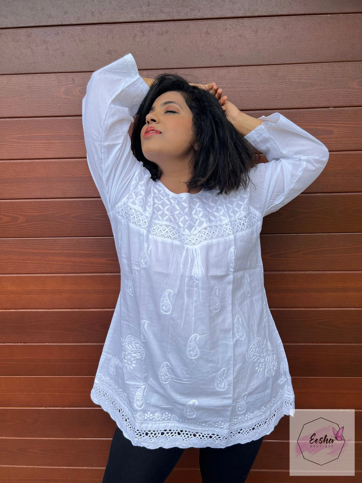 Lily - White Short Top - EeshaBoutique Australian