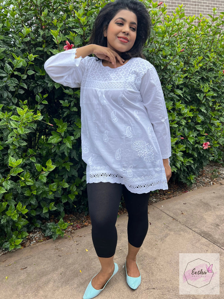 Lily - White Short Top - EeshaBoutique Australian