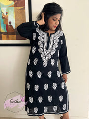 Rose Hand Embroidered Long Tunic Kurta