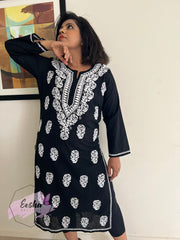 Rose Hand Embroidered Long Tunic Kurta