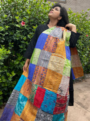 Kantha silk shawl