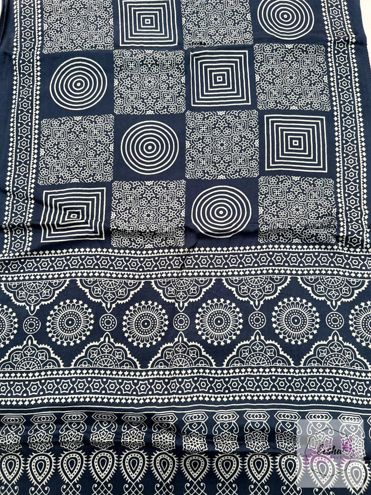 Ajrakh Masru Silk Stole - Devine