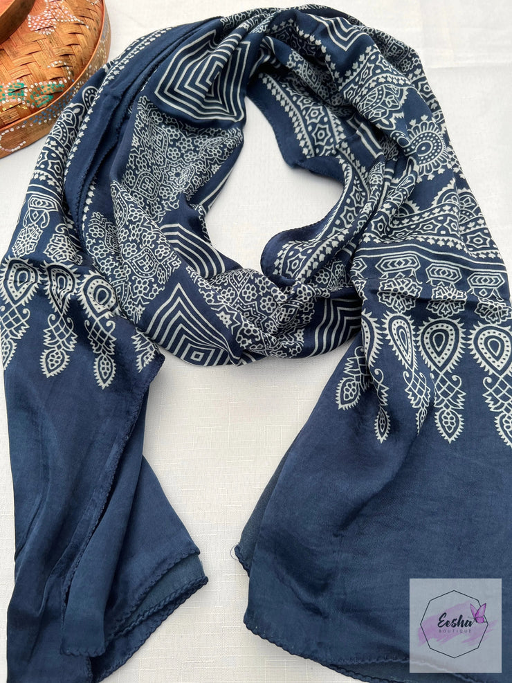 Ajrakh Masru Silk Stole - Devine