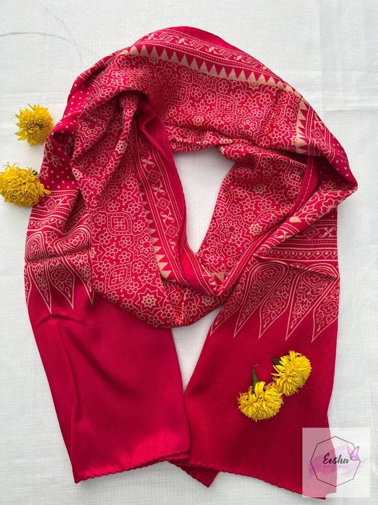 Ajrakh Masru Silk Stole - Devine
