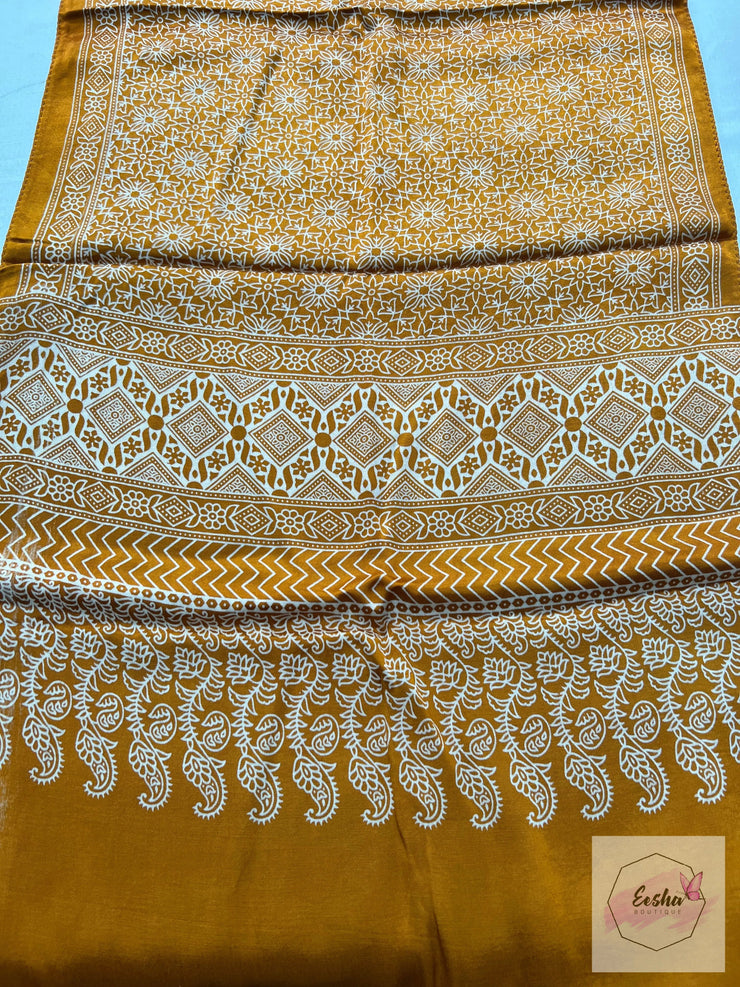 Ajrakh Masru Silk Stole - Devine