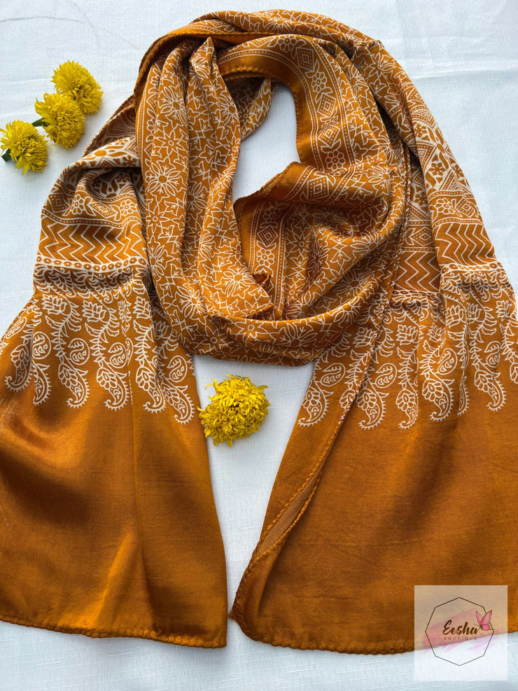 Ajrakh Masru Silk Stole - Devine