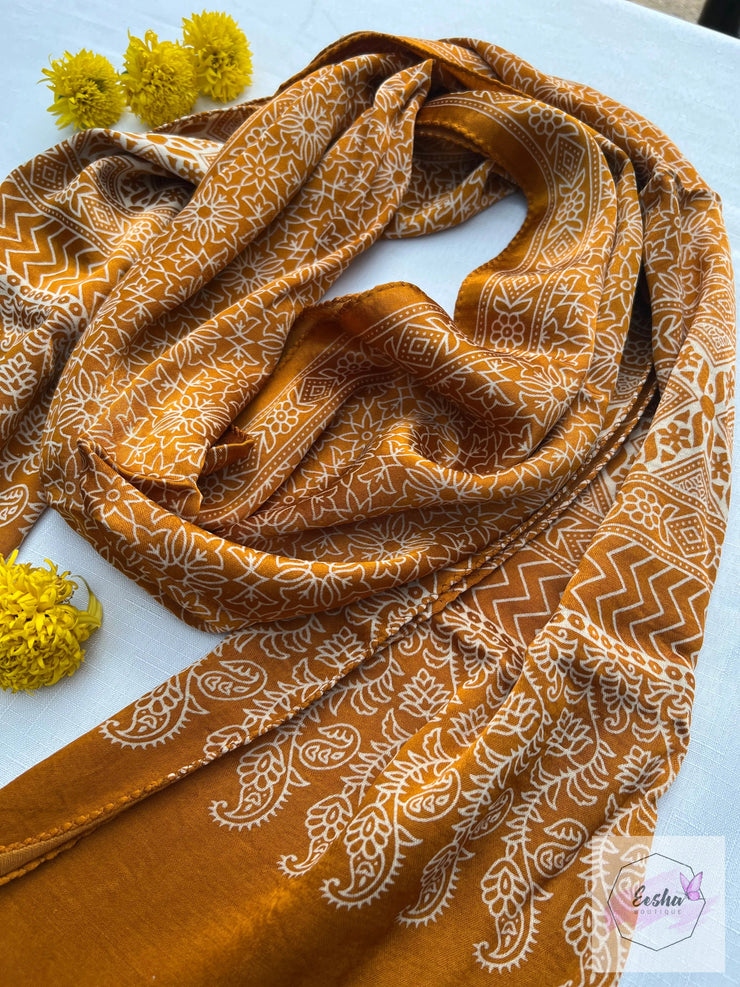 Ajrakh Masru Silk Stole - Devine