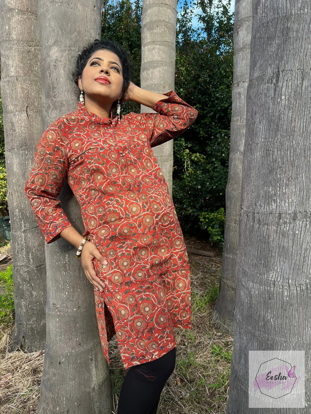 Copper Floral Hand Block Print Tunic