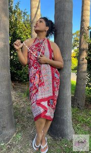 Hand Block Print Cotton Floral Sarong