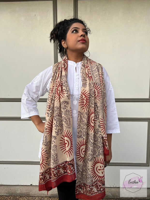 Block Print Sarong-Happy Sun Dupatta