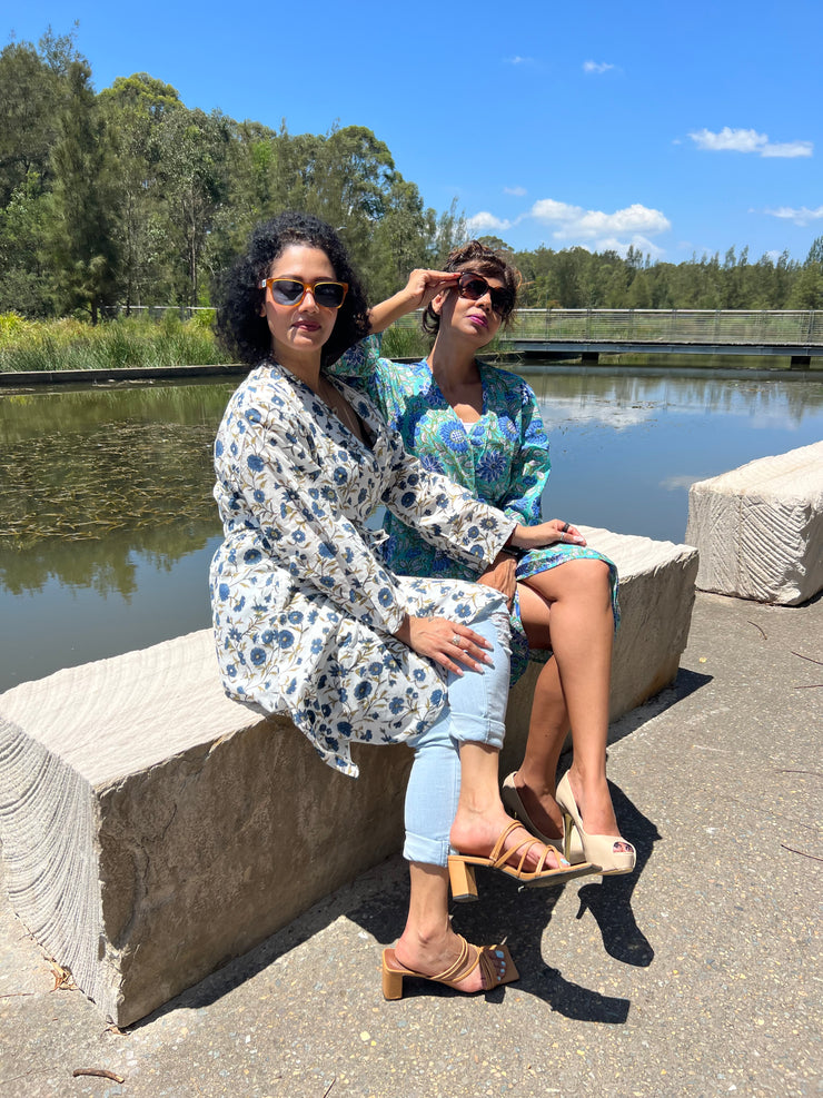 Kanti Short Kimono Robe - Kimono Robe by EeshaBoutique - gshop, Short Robe