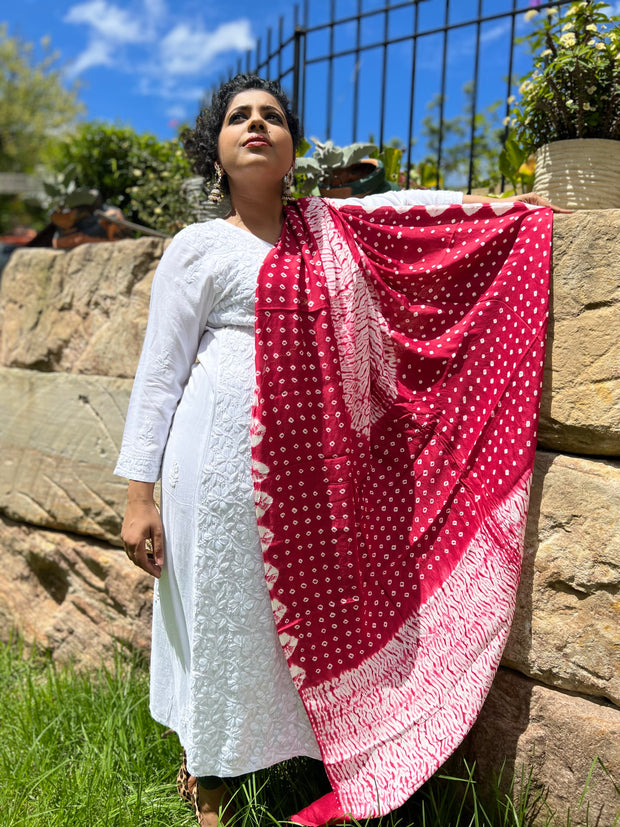 Modal Silk Shibori Bandej Dupatta