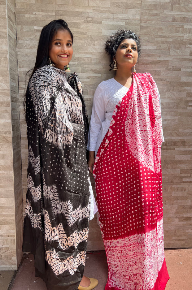 Modal Silk Shibori Bandej Dupatta