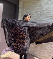 Modal Silk Shibori Bandej Dupatta With Lagdi Patta