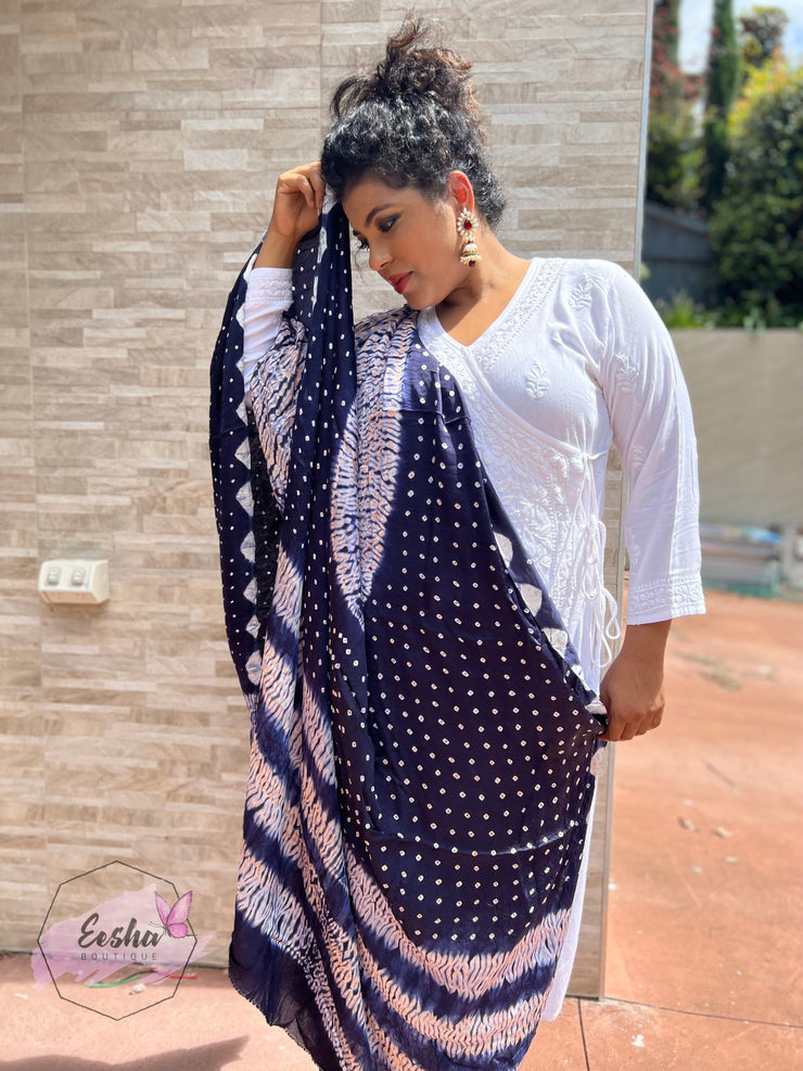 Modal Silk Shibori Bandej Dupatta