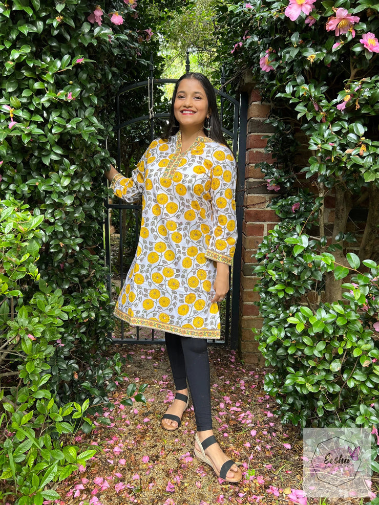 Sunflower Hand Block Print Tunic
