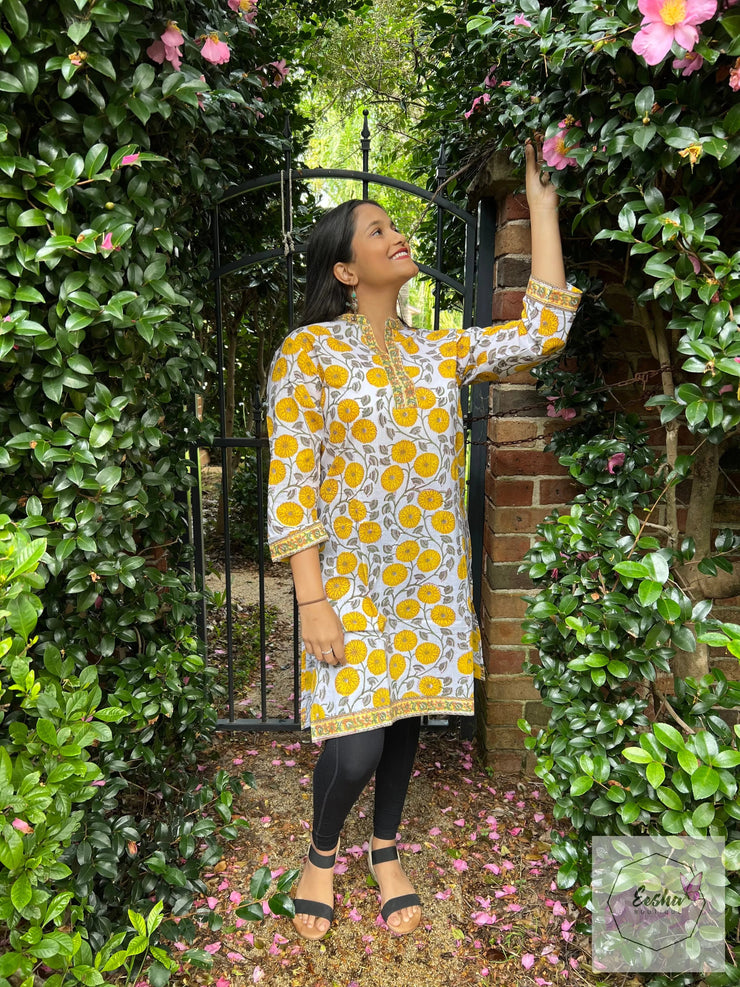 Sunflower Hand Block Print Tunic