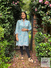 Sky Blue Hand Block Print Tunic