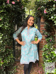 Sky Blue Hand Block Print Tunic