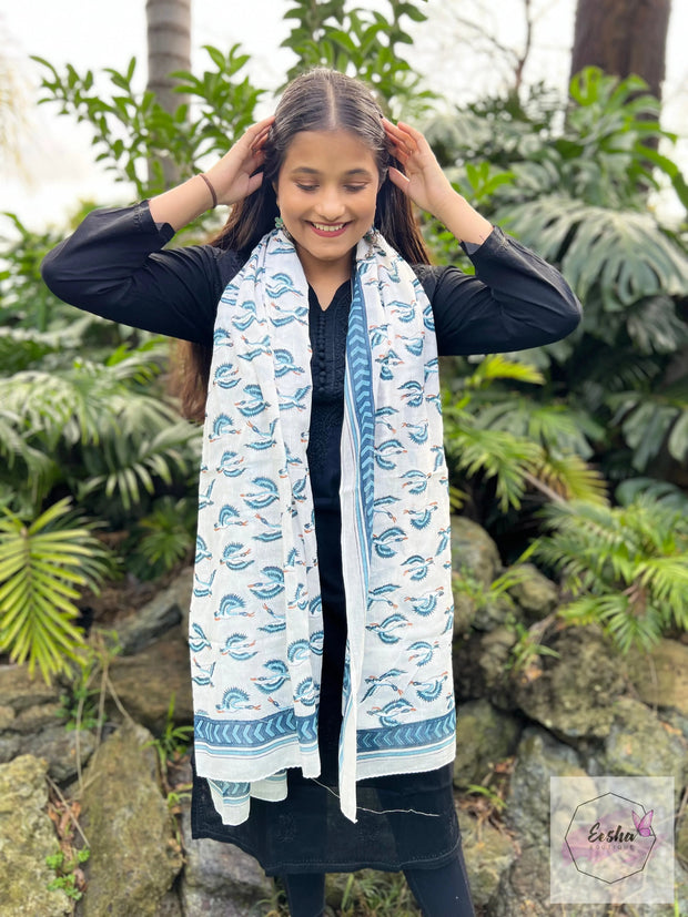 Block Print Cotton Voile Sarong Dupatta