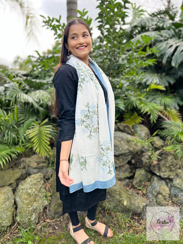 Block Print Cotton Voile Sarong Dupatta