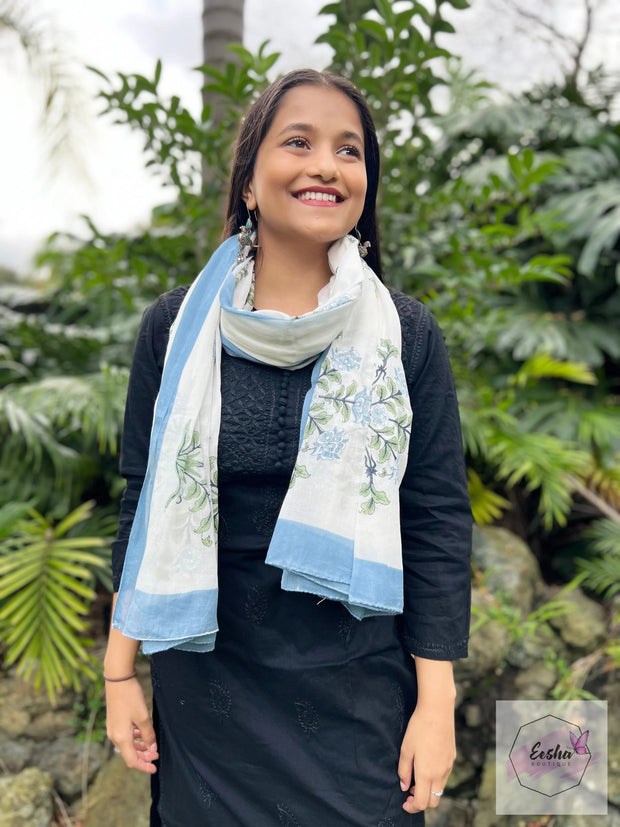 Block Print Cotton Voile Sarong Dupatta