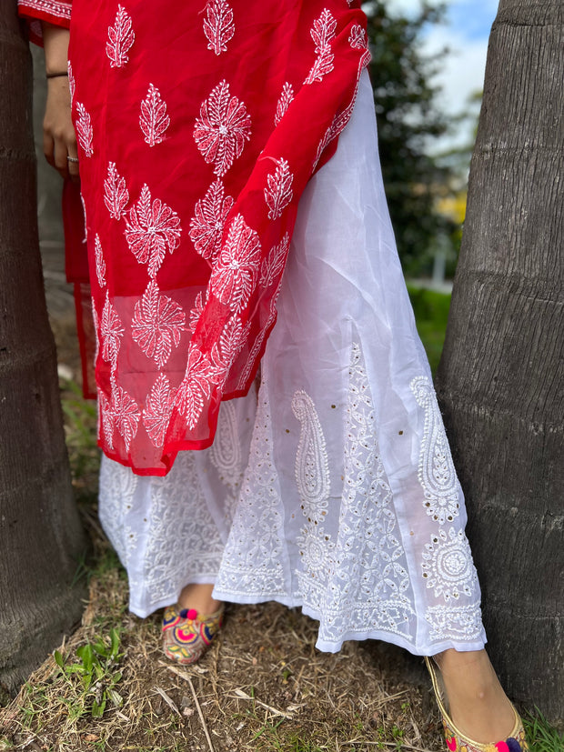 White Georgette Palazzo Pants