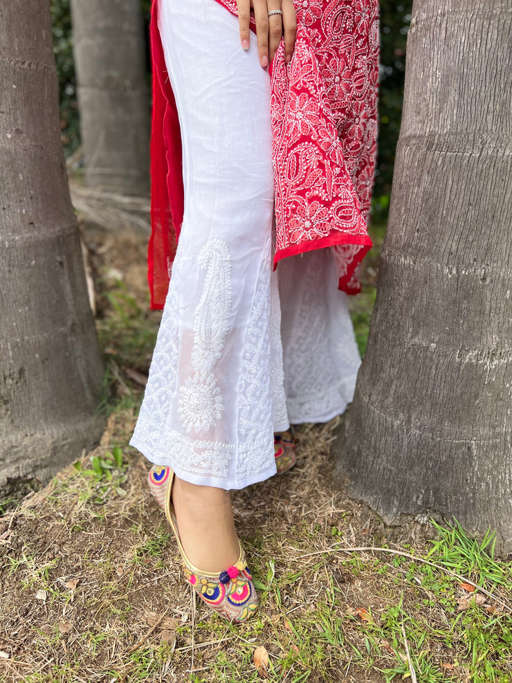 White Georgette Palazzo Pants
