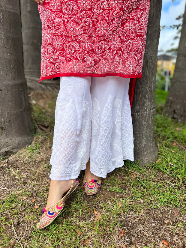 White Georgette Palazzo Pants