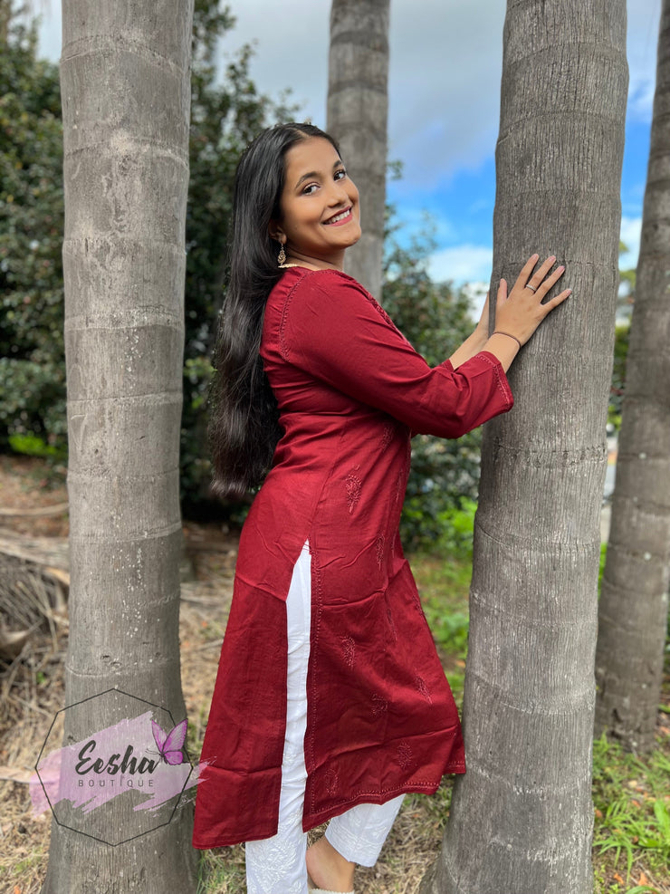 Hand Embroidered Soft Cotton Kurta Tunic