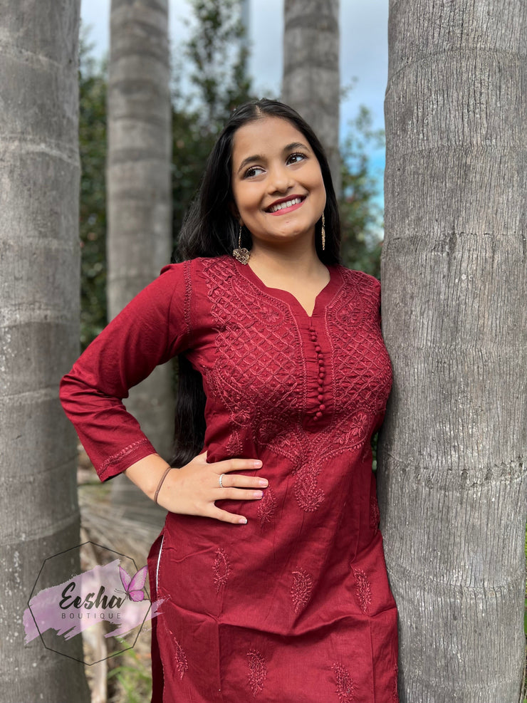 Hand Embroidered Soft Cotton Kurta Tunic