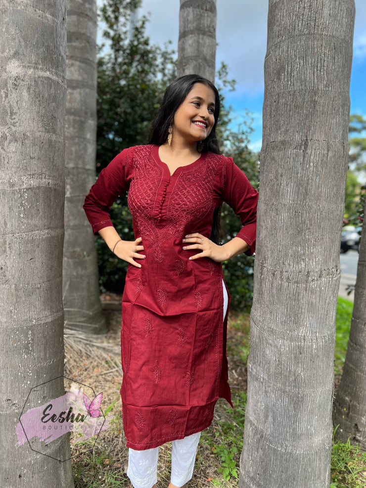 Hand Embroidered Soft Cotton Kurta Tunic