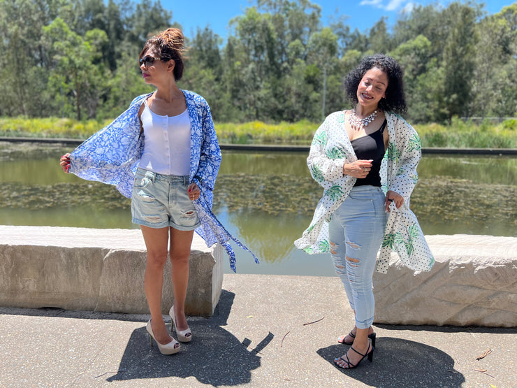 Indira Short Kimono Robe - Kimono Robe by EeshaBoutique - gshop, Short Robe