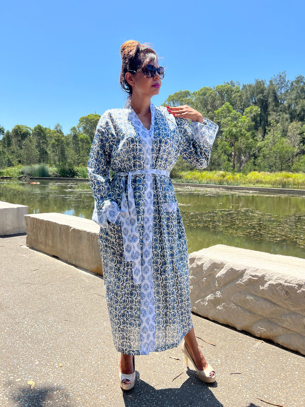 Lotus Long Kimono Robe-EeshaBoutique