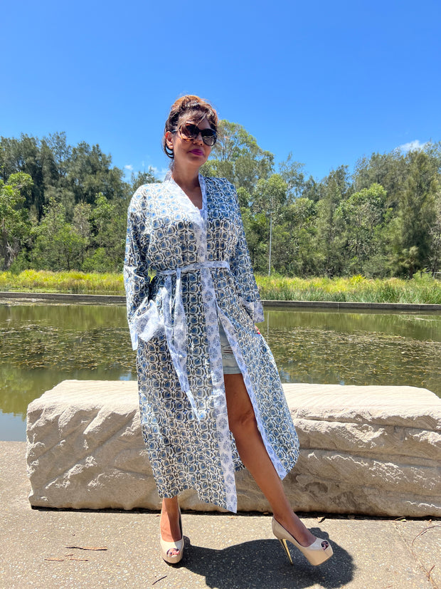 Lotus Long Kimono Robe-EeshaBoutique