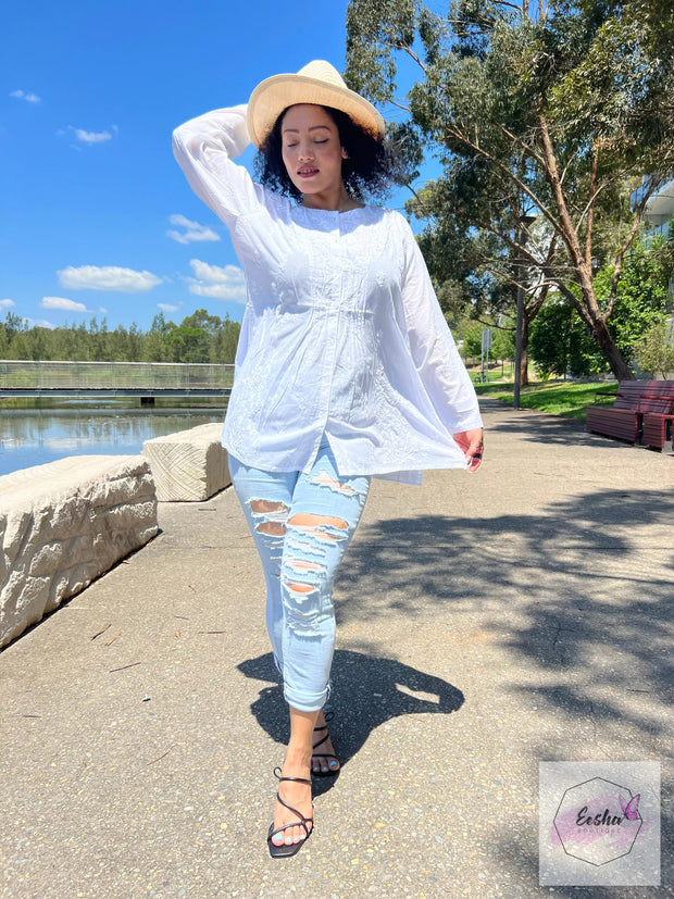 Milana - White Tunic Top