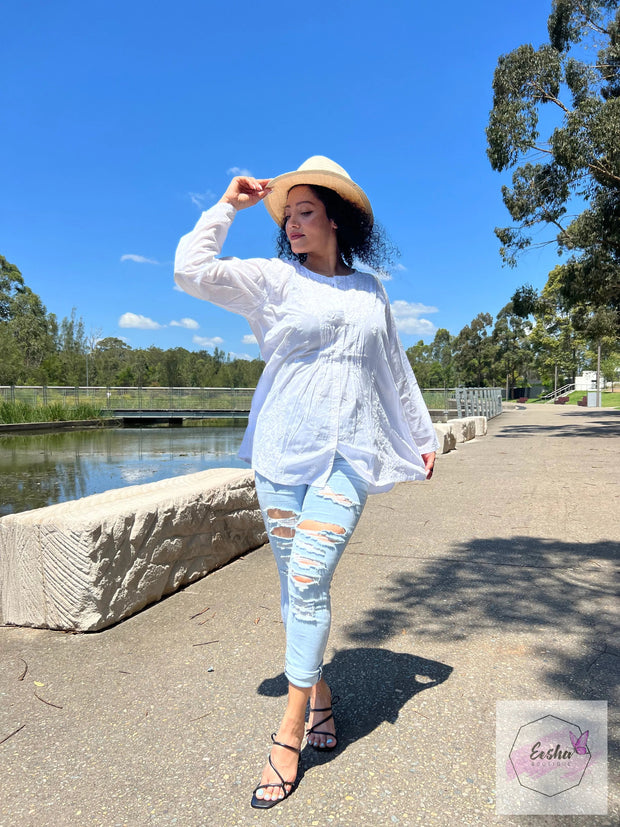 Milana - White Tunic Top