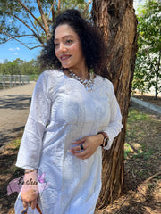 Paisley Tunic - Hand Embroidered Kurta -EeshaBoutique