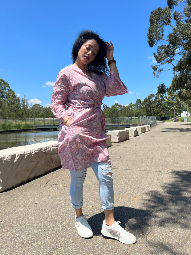 Paras Short Kimono Robe - Kimono Robe by EeshaBoutique - gshop