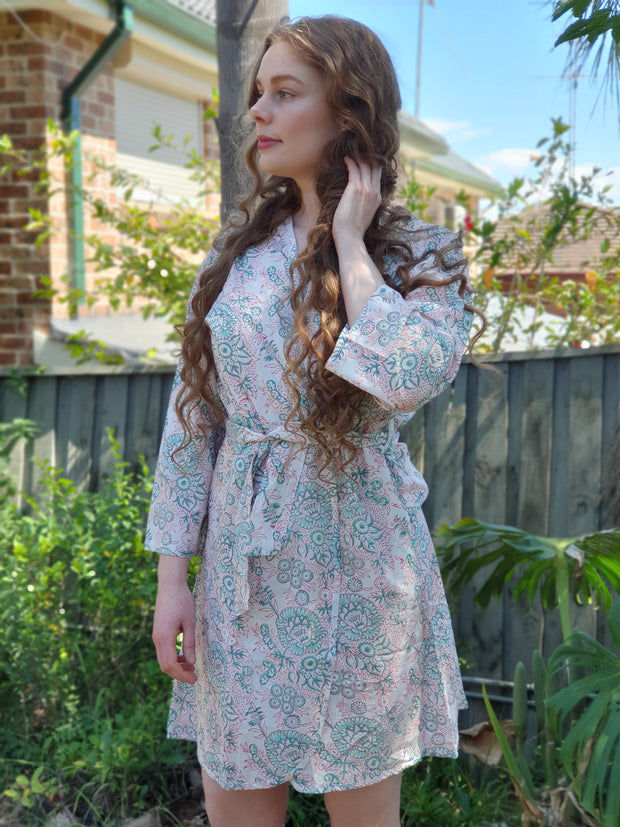 Kala - Short Kimono Robe - EeshaBoutique Sydney