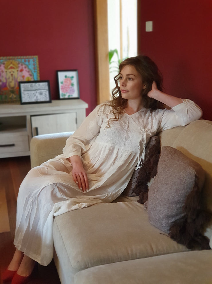 White Maxi Dress - Angharkha