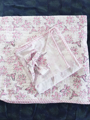 Baby Cotton Quilted Blanket Dohar And Headband Set - Hummingbird