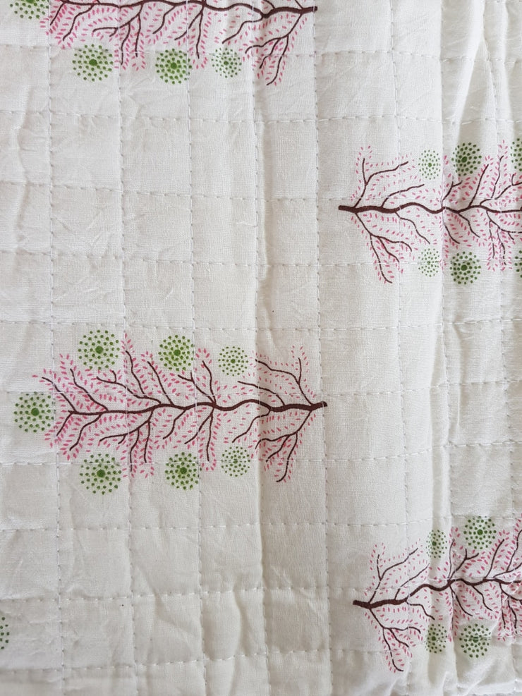Baby Cotton Quilted Blanket Dohar And Headband Set - Pinktree