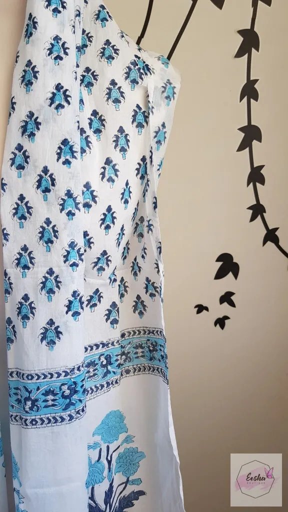 Block Print Indian Organic Cotton Voile Stole/scarve Stole