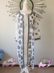 Chikankari Long Tunic -Hand Embroidered Georgette Xl / Black