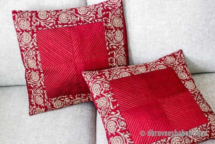 Dupian Silk & Print Quilted Pillow Cover